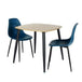 Wooden Dining Table in Light Oak Square With 2 Curve Chairs - Aspen