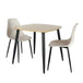 Wooden Dining Table in Light Oak Square With 2 Curve Chairs - Aspen