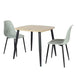 Wooden Dining Table in Light Oak Square With 2 Curve Chairs - Aspen
