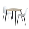 Wooden Dining Table in Light Oak Square With 2 Curve Chairs - Aspen