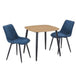 Wooden Dining Table in Light Oak Square With 2 Diamond Stitch Chairs - Aspen