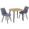 Wooden Dining Table in Light Oak Square With 2 Diamond Stitch Chairs - Aspen