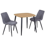 Wooden Dining Table in Light Oak Square With 2 Diamond Stitch Chairs - Aspen