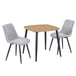 Wooden Dining Table in Light Oak Square With 2 Diamond Stitch Chairs - Aspen