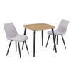 Wooden Dining Table in Light Oak Square With 2 Diamond Stitch Chairs - Aspen