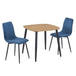 Wooden Dining Table in Light Oak Square With 2 Straight Stitch Chairs - Aspen