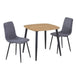 Wooden Dining Table in Light Oak Square With 2 Straight Stitch Chairs - Aspen