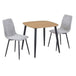 Wooden Dining Table in Light Oak Square With 2 Straight Stitch Chairs - Aspen
