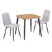 Wooden Dining Table in Light Oak Square With 2 Straight Stitch Chairs - Aspen