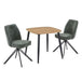 Wooden Dining Table in Light Oak Square With 2 Swivel Chairs - Aspen