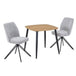 Wooden Dining Table in Light Oak Square With 2 Swivel Chairs - Aspen