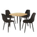 Wooden Dining Table in Light Oak Square With 4 Curve Chairs - Aspen
