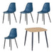 Wooden Dining Table in Light Oak Square With 4 Curve Chairs - Aspen