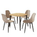 Wooden Dining Table in Light Oak Square With 4 Curve Chairs - Aspen