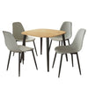 Wooden Dining Table in Light Oak Square With 4 Curve Chairs - Aspen