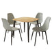Wooden Dining Table in Light Oak Square With 4 Curve Chairs - Aspen