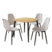Wooden Dining Table in Light Oak Square With 4 Curve Chairs - Aspen