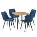 Wooden Dining Table in Light Oak Square With 4 Diamond Stitch Chairs - Aspen