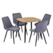 Wooden Dining Table in Light Oak Square With 4 Diamond Stitch Chairs - Aspen