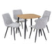 Wooden Dining Table in Light Oak Square With 4 Diamond Stitch Chairs - Aspen
