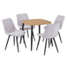 Wooden Dining Table in Light Oak Square With 4 Diamond Stitch Chairs - Aspen