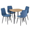 Wooden Dining Table in Light Oak Square With 4 Straight Stitch Chairs - Aspen