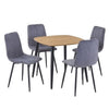 Wooden Dining Table in Light Oak Square With 4 Straight Stitch Chairs - Aspen