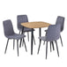 Wooden Dining Table in Light Oak Square With 4 Straight Stitch Chairs - Aspen