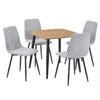 Wooden Dining Table in Light Oak Square With 4 Straight Stitch Chairs - Aspen