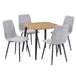 Wooden Dining Table in Light Oak Square With 4 Straight Stitch Chairs - Aspen