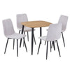 Wooden Dining Table in Light Oak Square With 4 Straight Stitch Chairs - Aspen