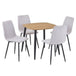Wooden Dining Table in Light Oak Square With 4 Straight Stitch Chairs - Aspen