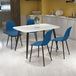 Wooden Dining Table in White Rectangular With 4 Curve Chairs - Aspen