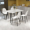 Wooden Dining Table in White Rectangular With 4 Curve Chairs - Aspen