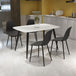 Wooden Dining Table in White Rectangular With 4 Curve Chairs - Aspen