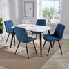 Wooden Dining Table in White Rectangular With 4 Diamond Stitch Chairs - Aspen