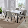 Wooden Dining Table in White Rectangular With 4 Diamond Stitch Chairs - Aspen
