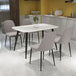 Wooden Dining Table in White Rectangular With 4 Duo Chairs - Aspen
