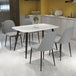 Wooden Dining Table in White Rectangular With 4 Duo Chairs - Aspen