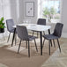 Wooden Dining Table in White Rectangular With 4 Straight Stitch Chairs - Aspen