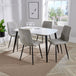 Wooden Dining Table in White Rectangular With 4 Straight Stitch Chairs - Aspen