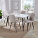 Wooden Dining Table in White Rectangular With 4 Straight Stitch Chairs - Aspen
