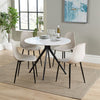 Wooden Dining Table in White Round With 4 Curve Chairs - Aspen