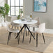 Wooden Dining Table in White Round With 4 Curve Chairs - Aspen