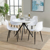 Wooden Dining Table in White Round With 4 Curve Chairs - Aspen