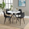 Wooden Dining Table in White Round With 4 Curve Chairs - Aspen