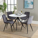 Wooden Dining Table in White Round With 4 Diamond Stitch Chairs - Aspen