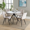 Wooden Dining Table in White Round With 4 Diamond Stitch Chairs - Aspen