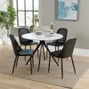 Wooden Dining Table in White Round With 4 Duo Chairs - Aspen