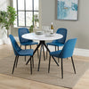 Wooden Dining Table in White Round With 4 Duo Chairs - Aspen
